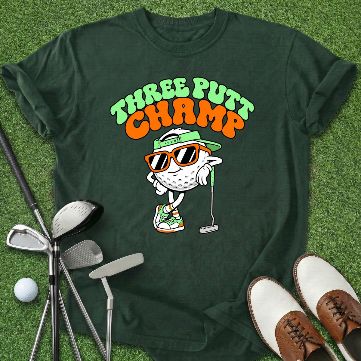 Three Putt Champ T-Shirt Gift For Golfer