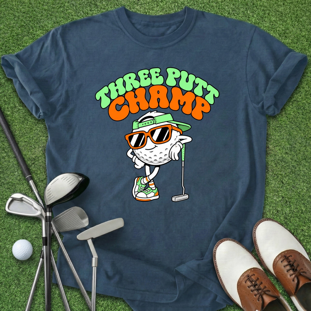 Three Putt Champ T-Shirt Gift For Golfer