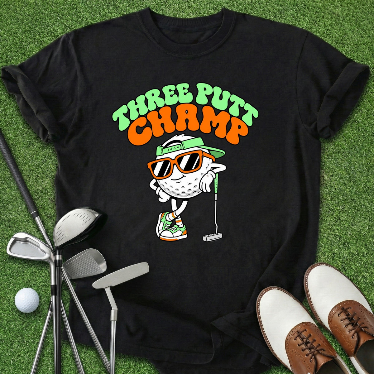 Three Putt Champ T-Shirt Gift For Golfer