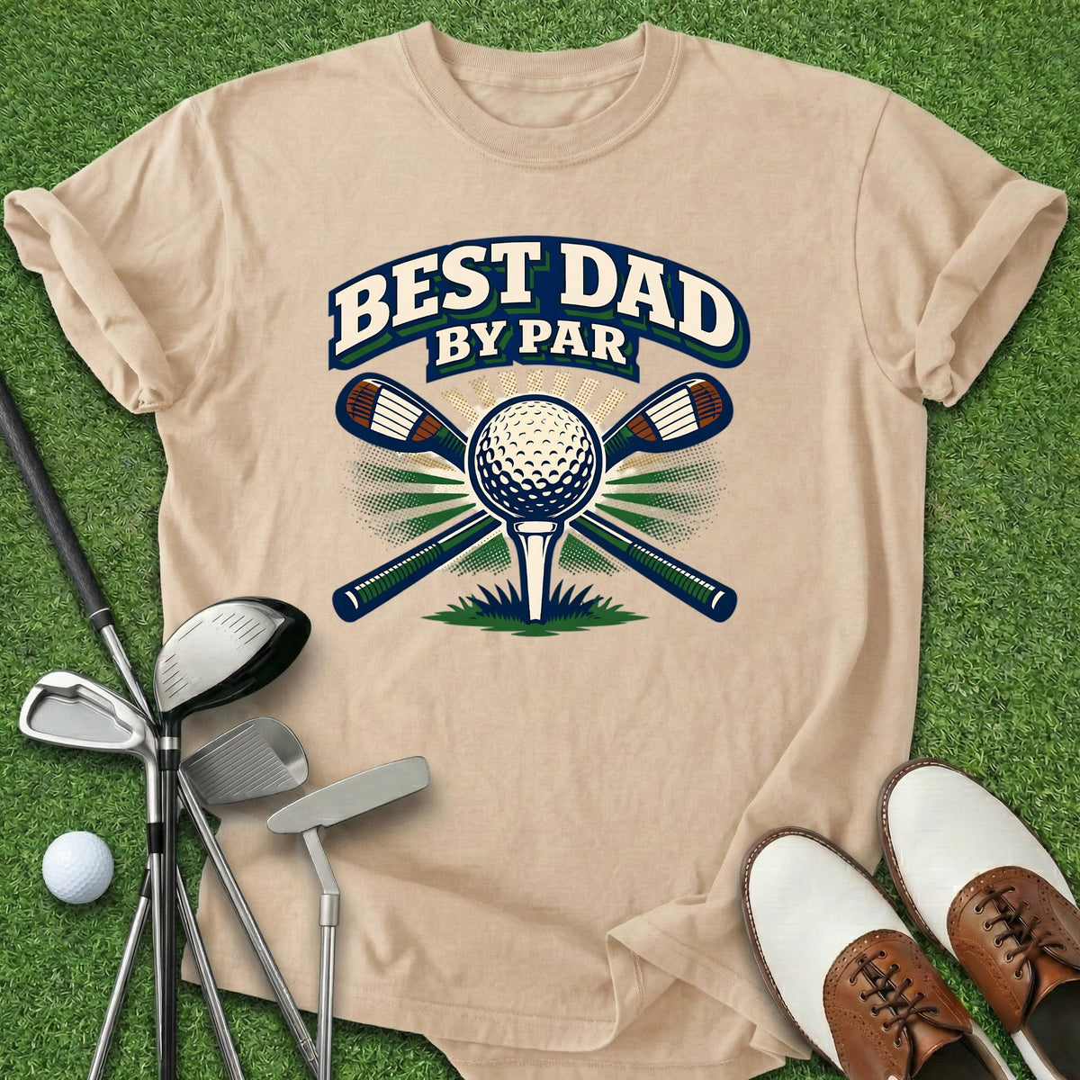 Best Dad By Par T-Shirt Gift For Golfer