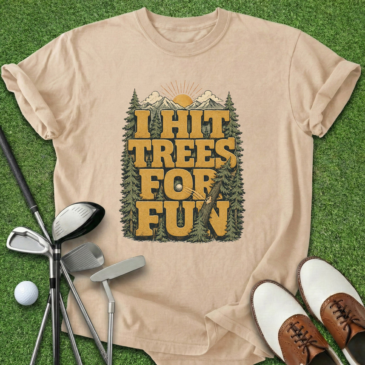 Hit Trees T-Shirt Gift For Golfer