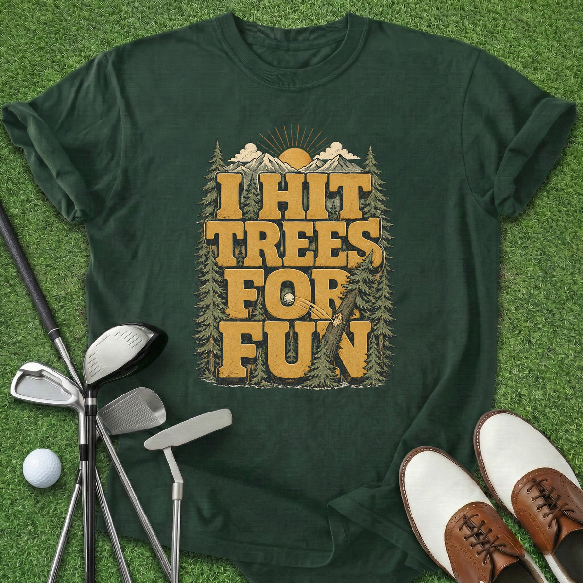 Hit Trees T-Shirt Gift For Golfer