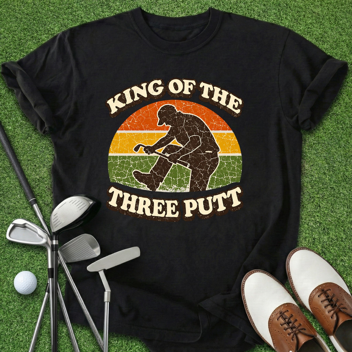 Three Putt King T-Shirt Gift For Golfer