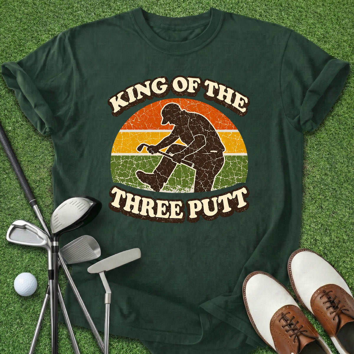 Three Putt King T-Shirt Gift For Golfer