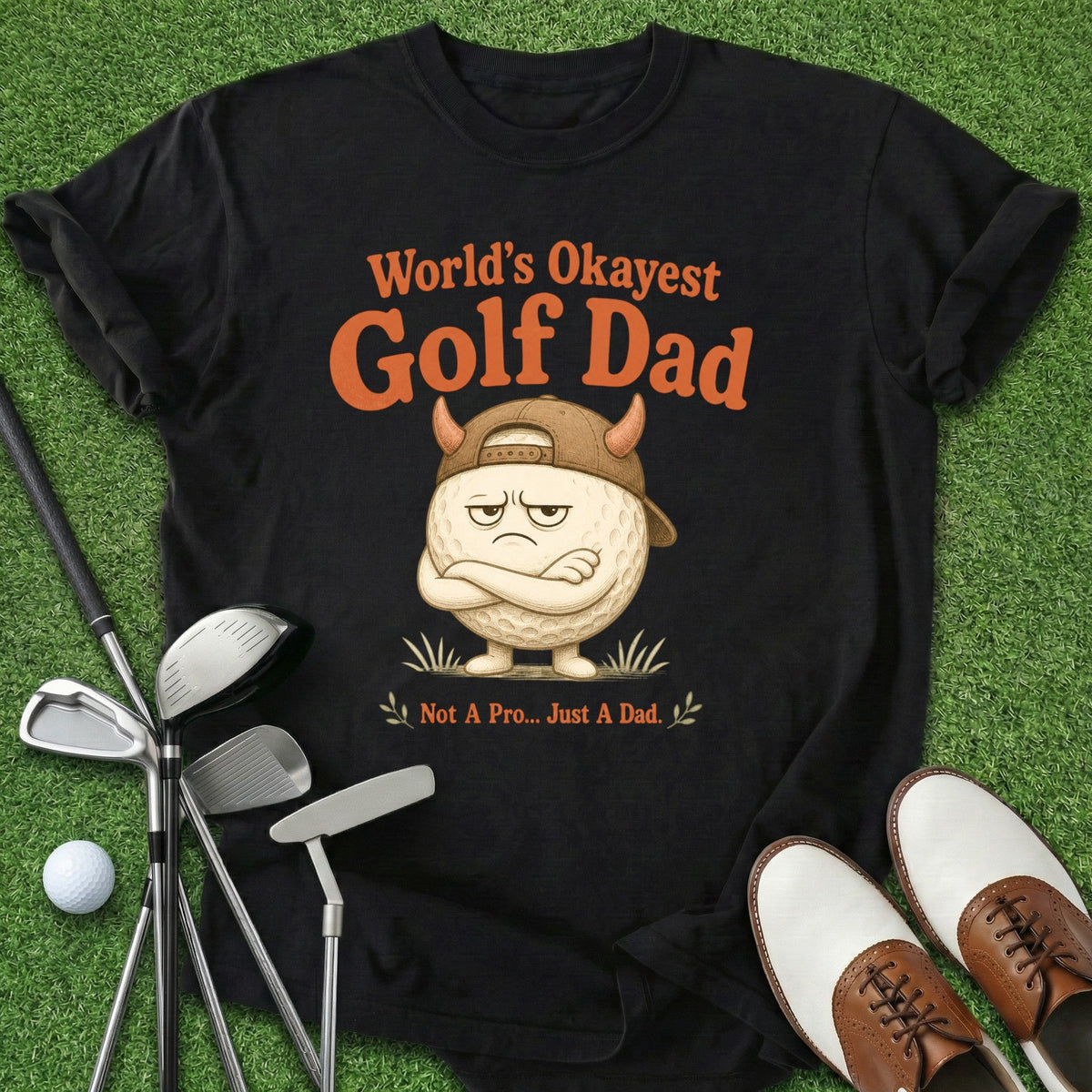 Worlds Okayest Golf Dad T-Shirt Gift For Golfer