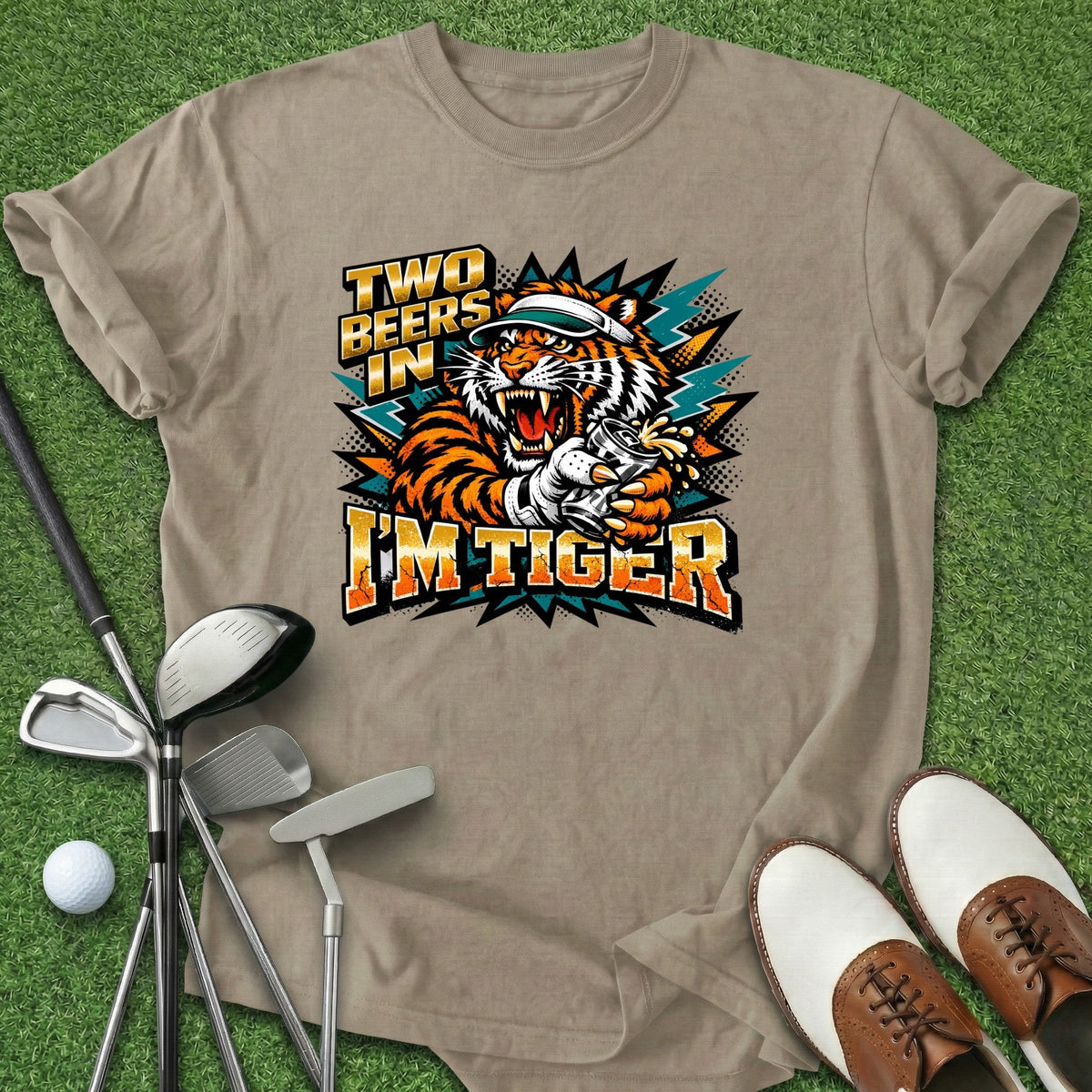 Two Beers In T-Shirt Gift For Golfer