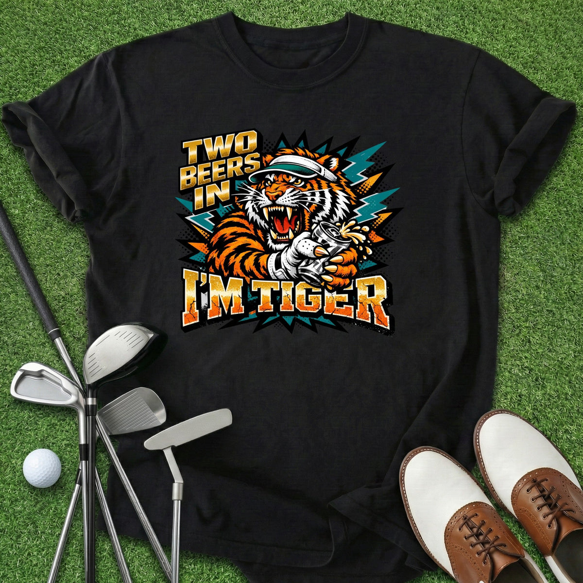 Two Beers In T-Shirt Gift For Golfer