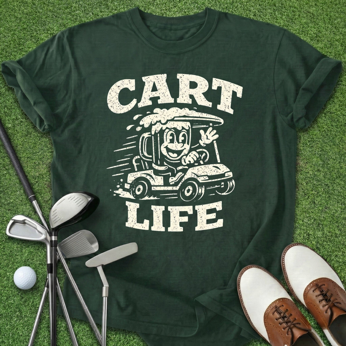 Cart Life T-Shirt Gift For Golfer