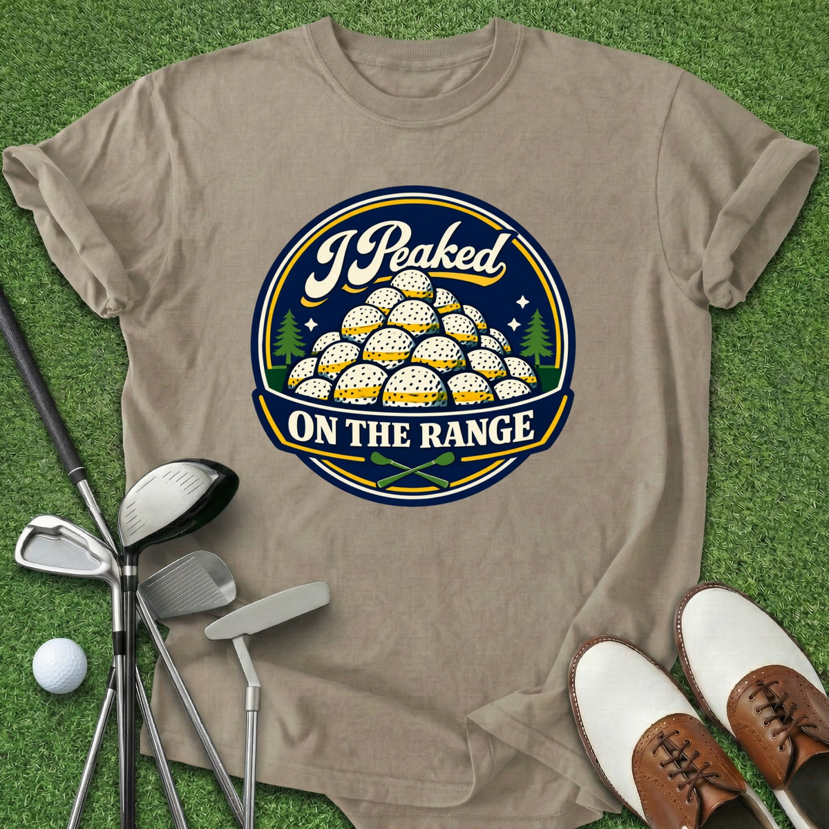 Peaked On Range T-Shirt Gift For Golfer