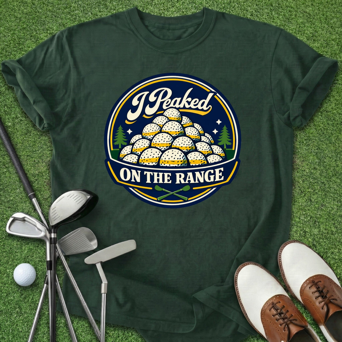 Peaked On Range T-Shirt Gift For Golfer