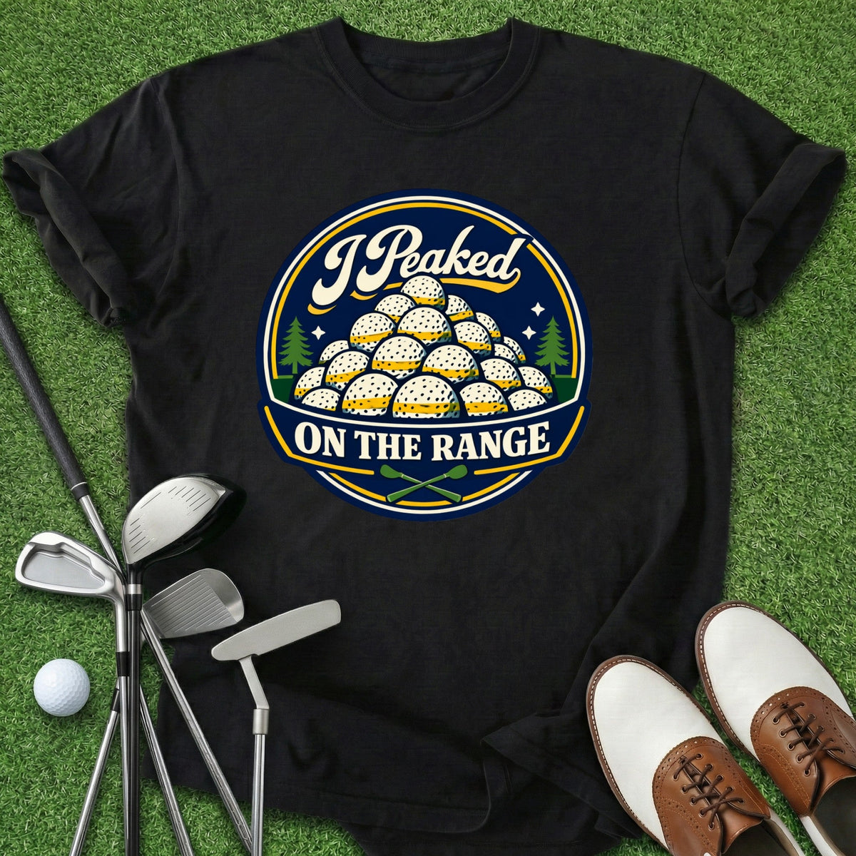 Peaked On Range T-Shirt Gift For Golfer