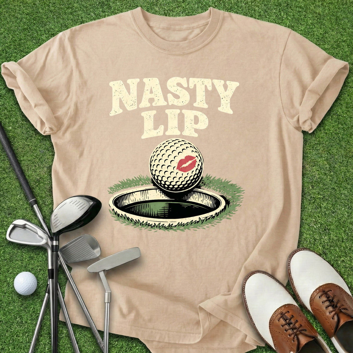 Nasty Lip T-Shirt Gift For Golfer