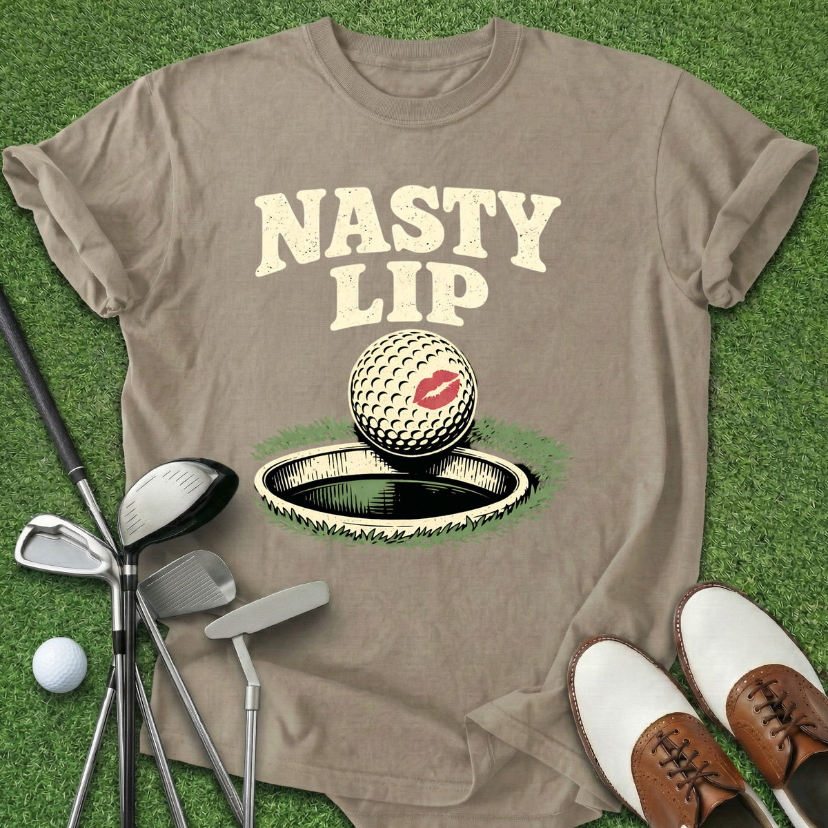 Nasty Lip T-Shirt Gift For Golfer
