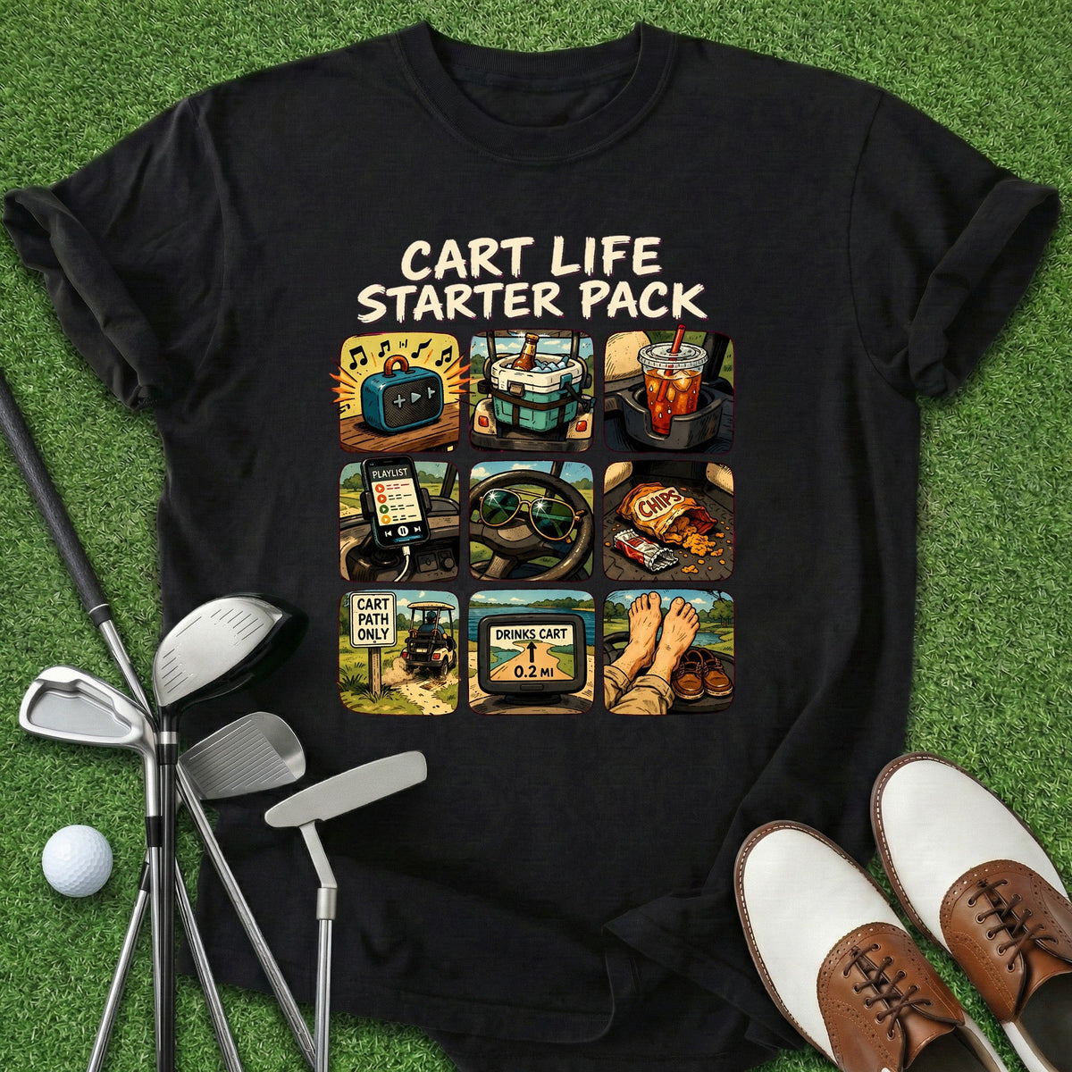 Cart Life T-Shirt Gift For Golfer