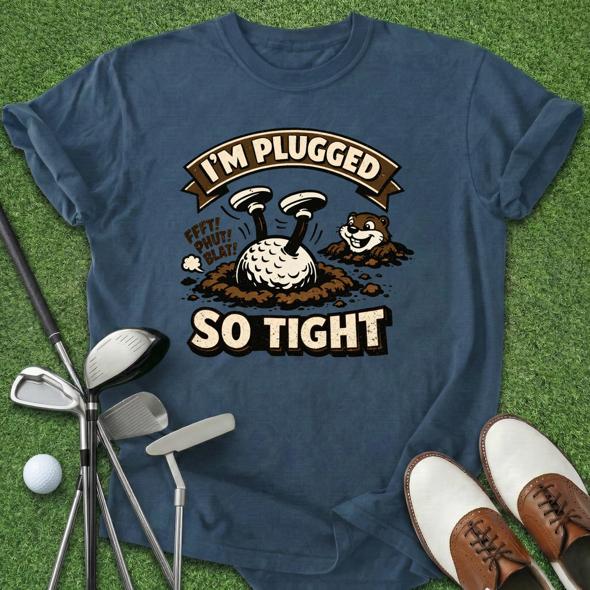 I'm Plugged T-Shirt Gift For Golfer