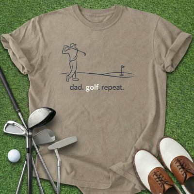 Dad Golf Repeat T-Shirt Gift For Golfer
