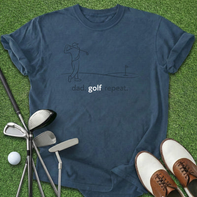 Dad Golf Repeat T-Shirt Gift For Golfer