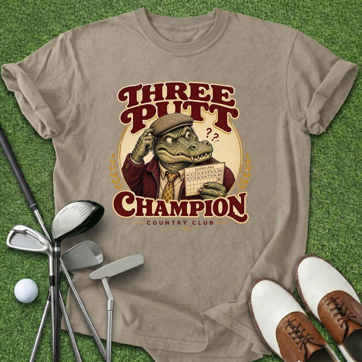 Three Putt Champion T-Shirt Gift For Golfer