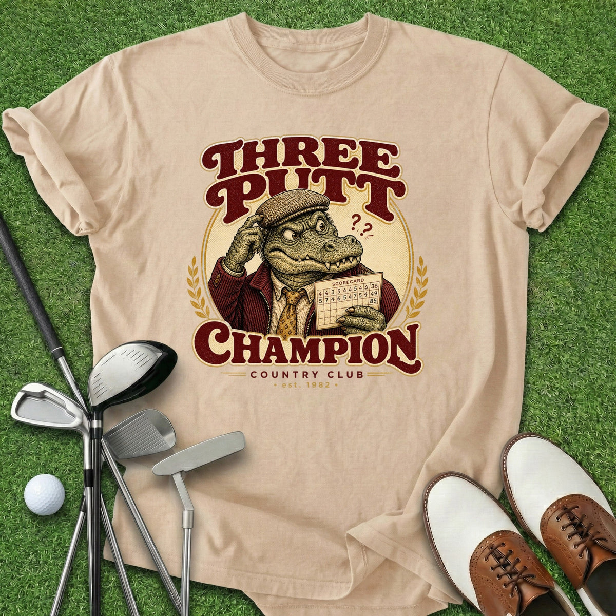 Three Putt Champion T-Shirt Gift For Golfer