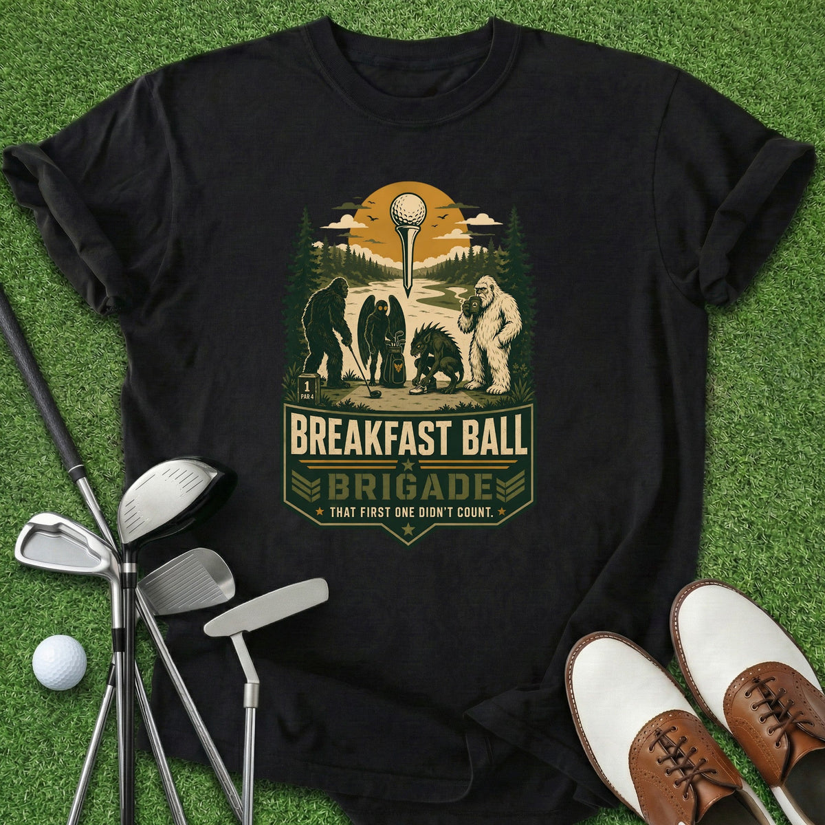 Breakfast Ball Brigade T-Shirt Gift For Golfer