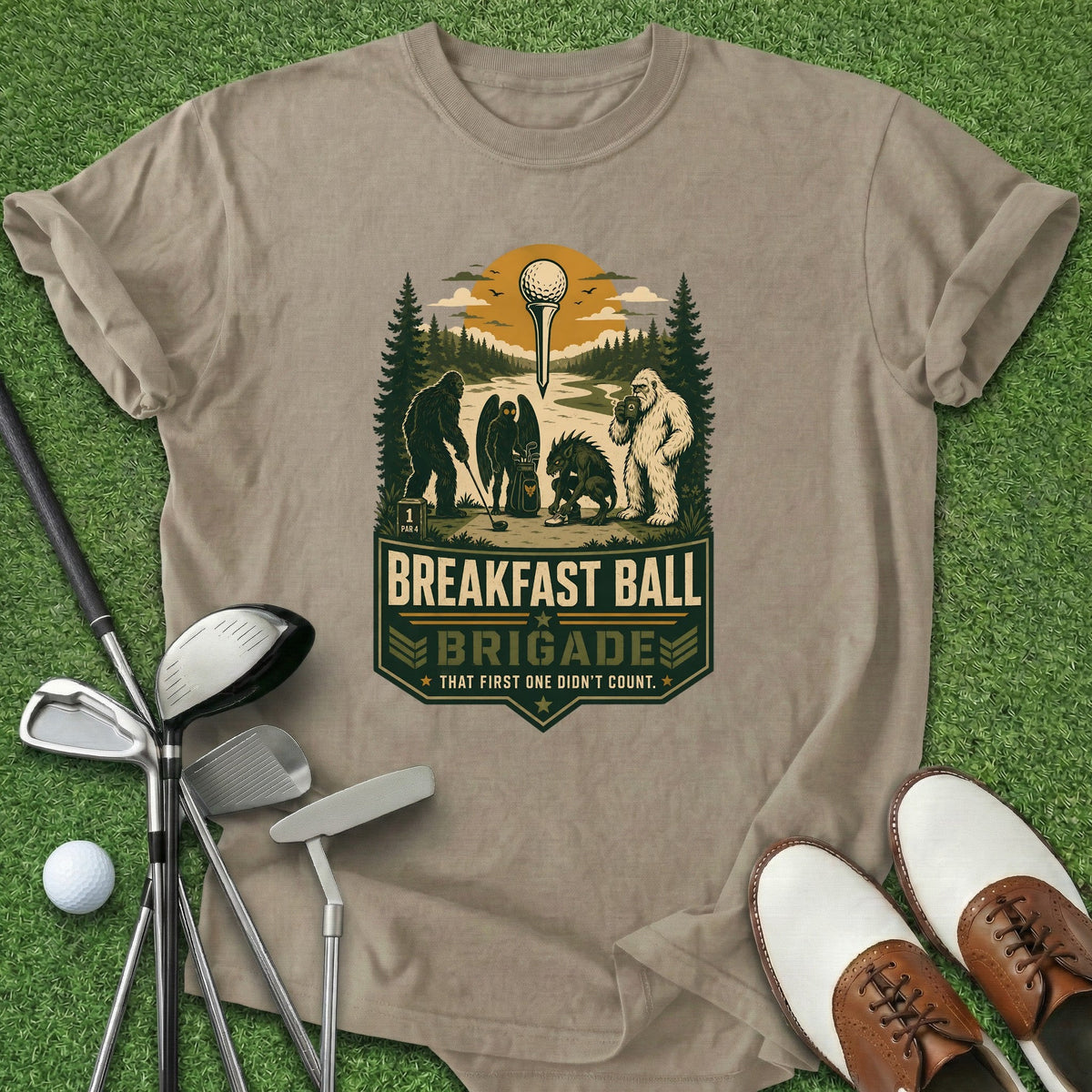 Breakfast Ball Brigade T-Shirt Gift For Golfer