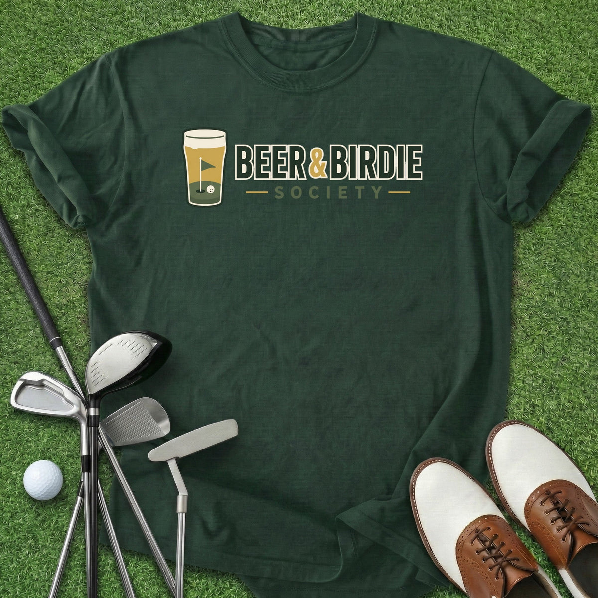 Beer & Birdie Society T-Shirt Gift For Golfer