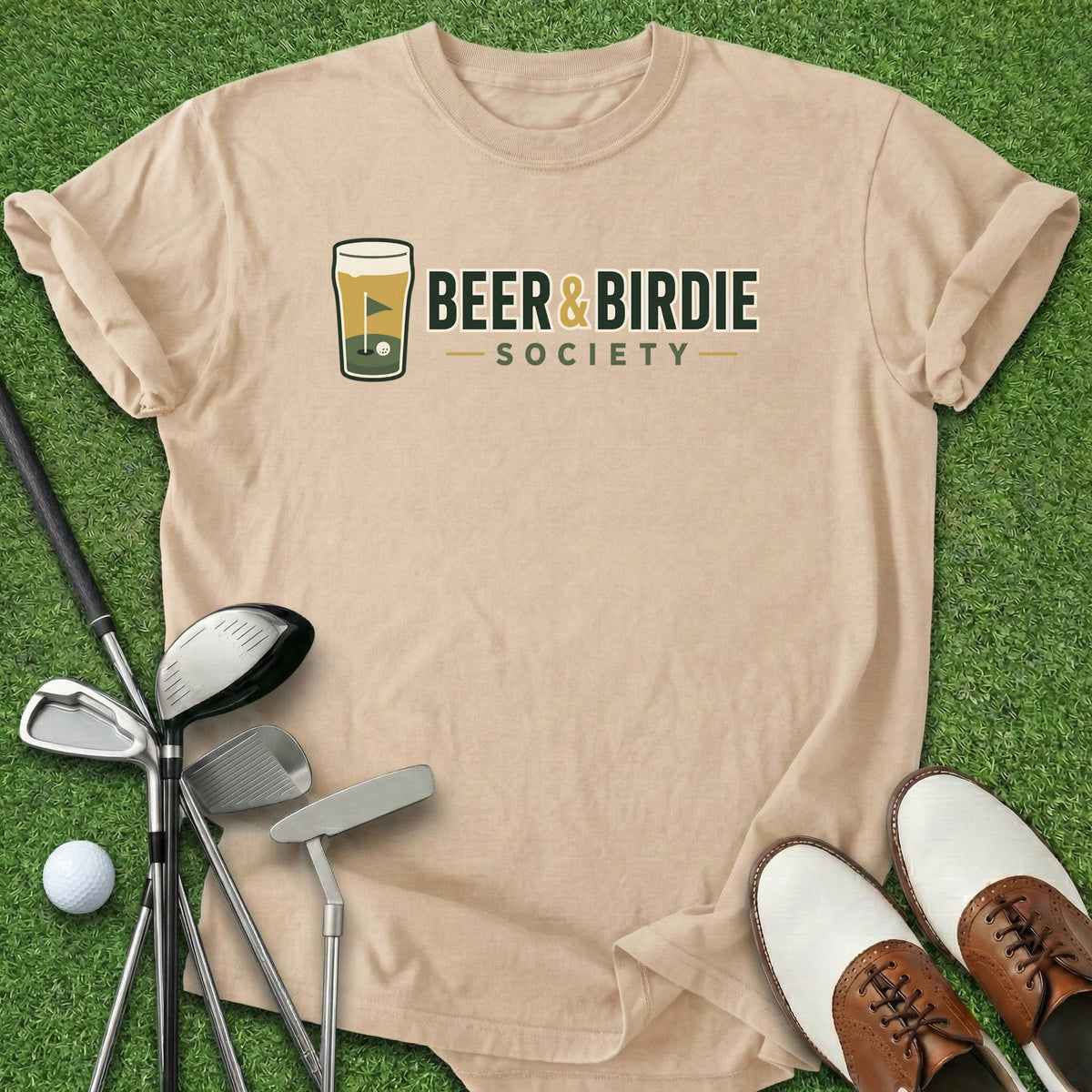 Beer & Birdie Society T-Shirt Gift For Golfer