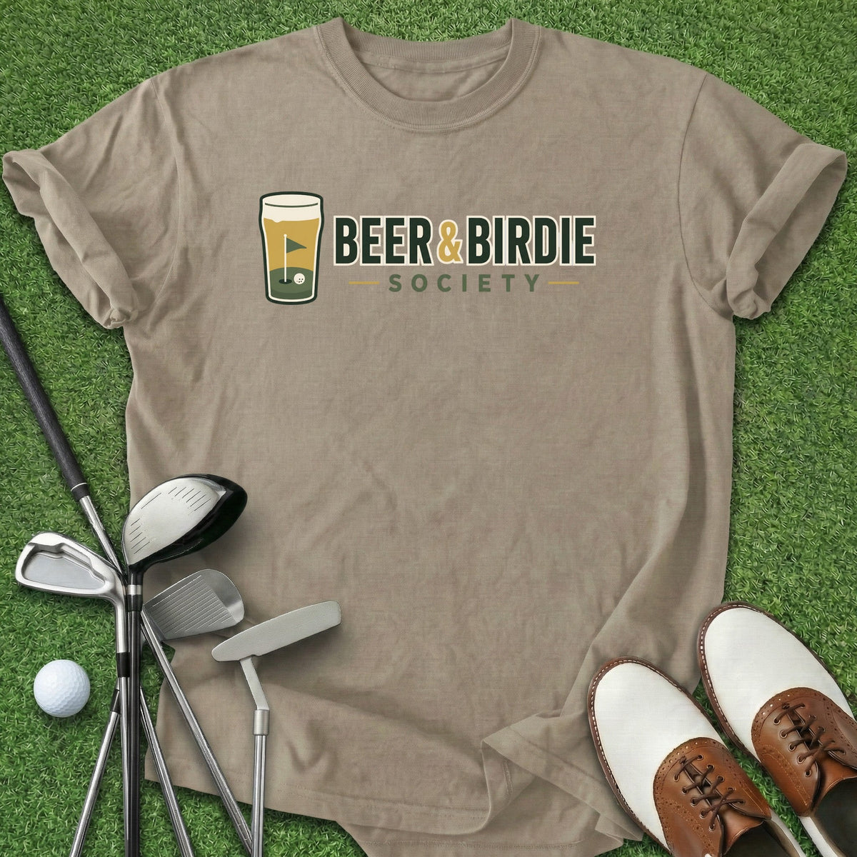 Beer & Birdie Society T-Shirt Gift For Golfer