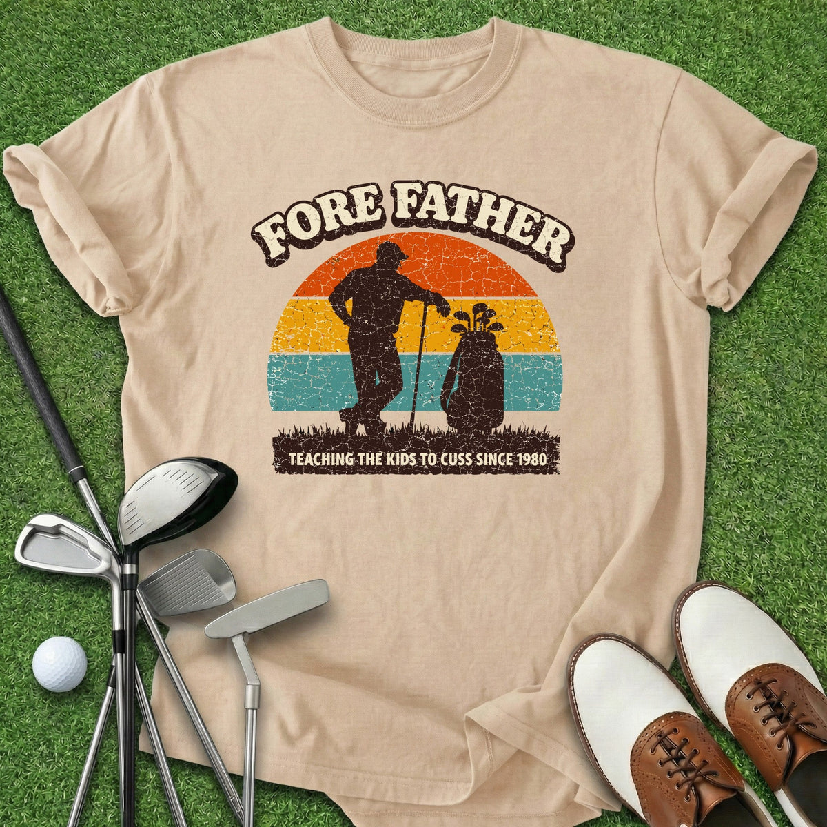 Fore Father T-Shirt Gift For Golfer