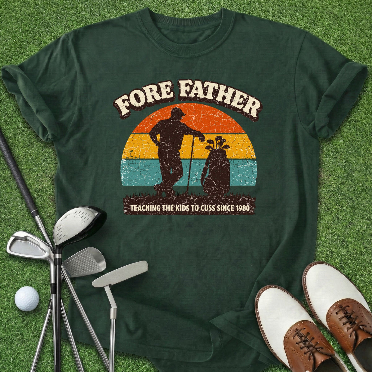 Fore Father T-Shirt Gift For Golfer