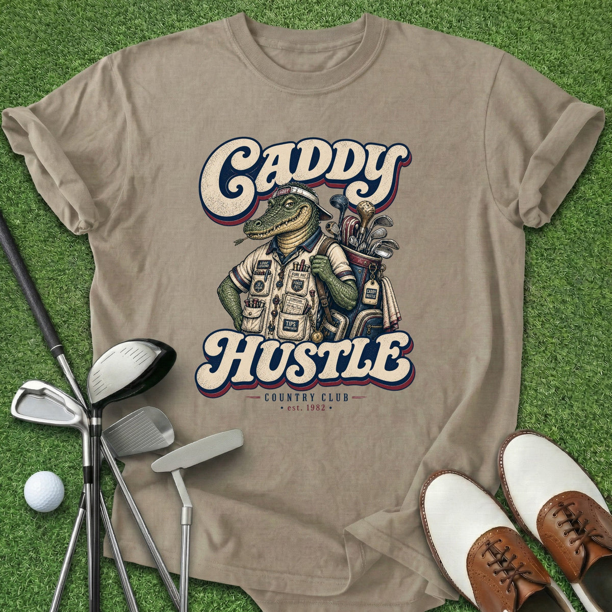 Caddy Hustle T-Shirt Gift For Golfer