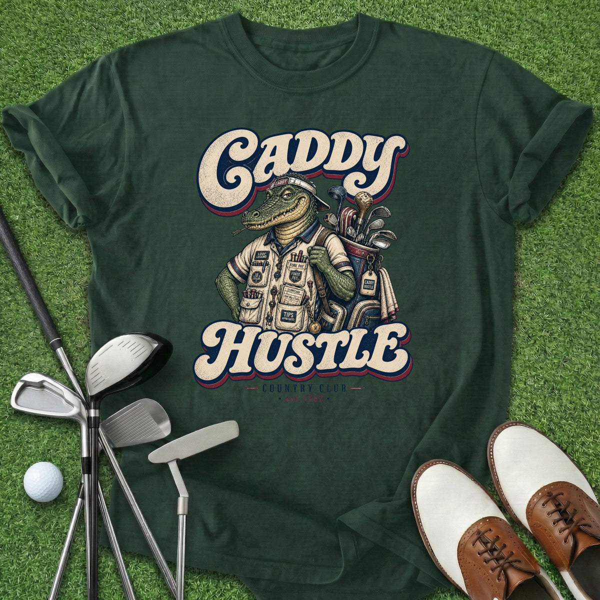Caddy Hustle T-Shirt Gift For Golfer