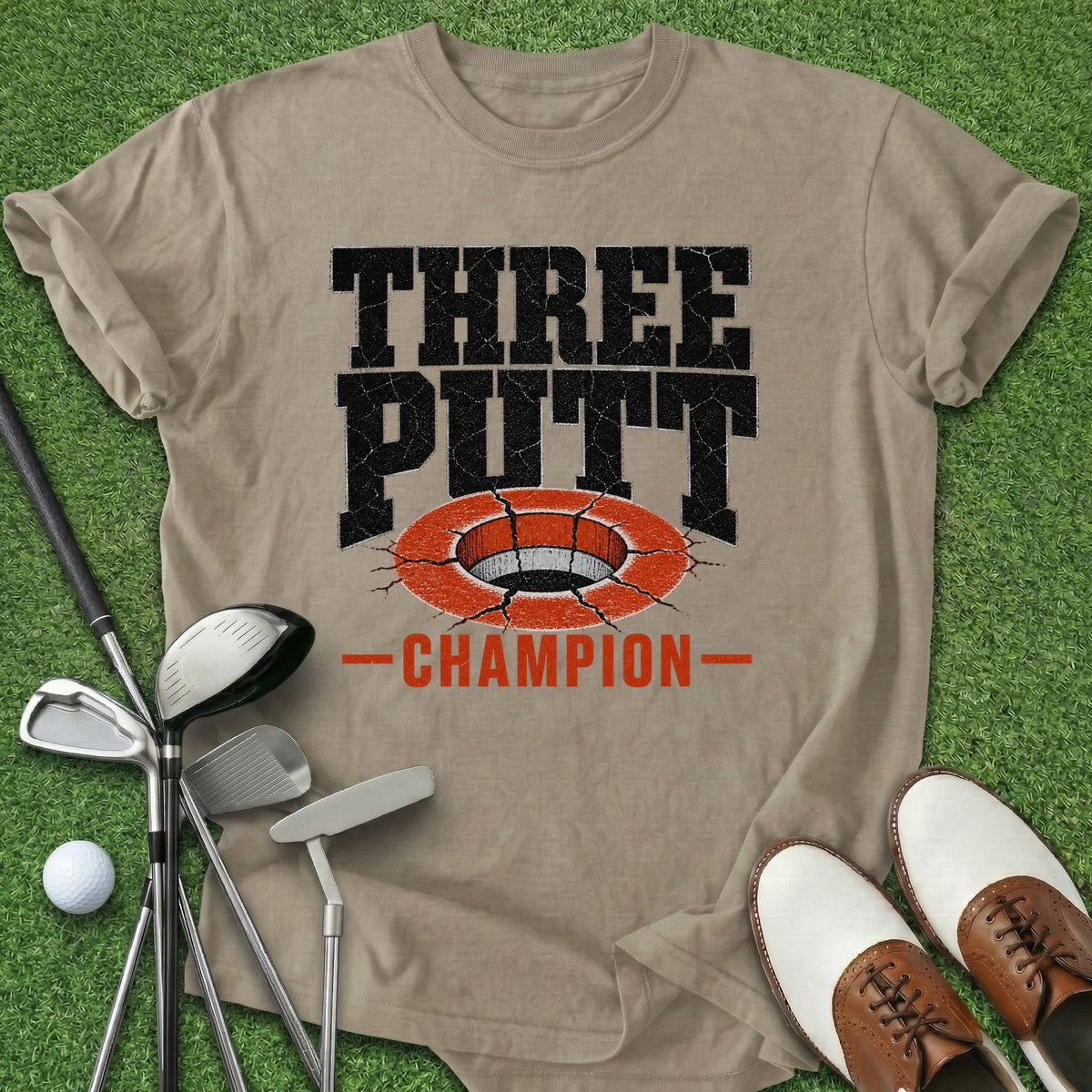 Three Putt Champion T-Shirt Gift For Golfer