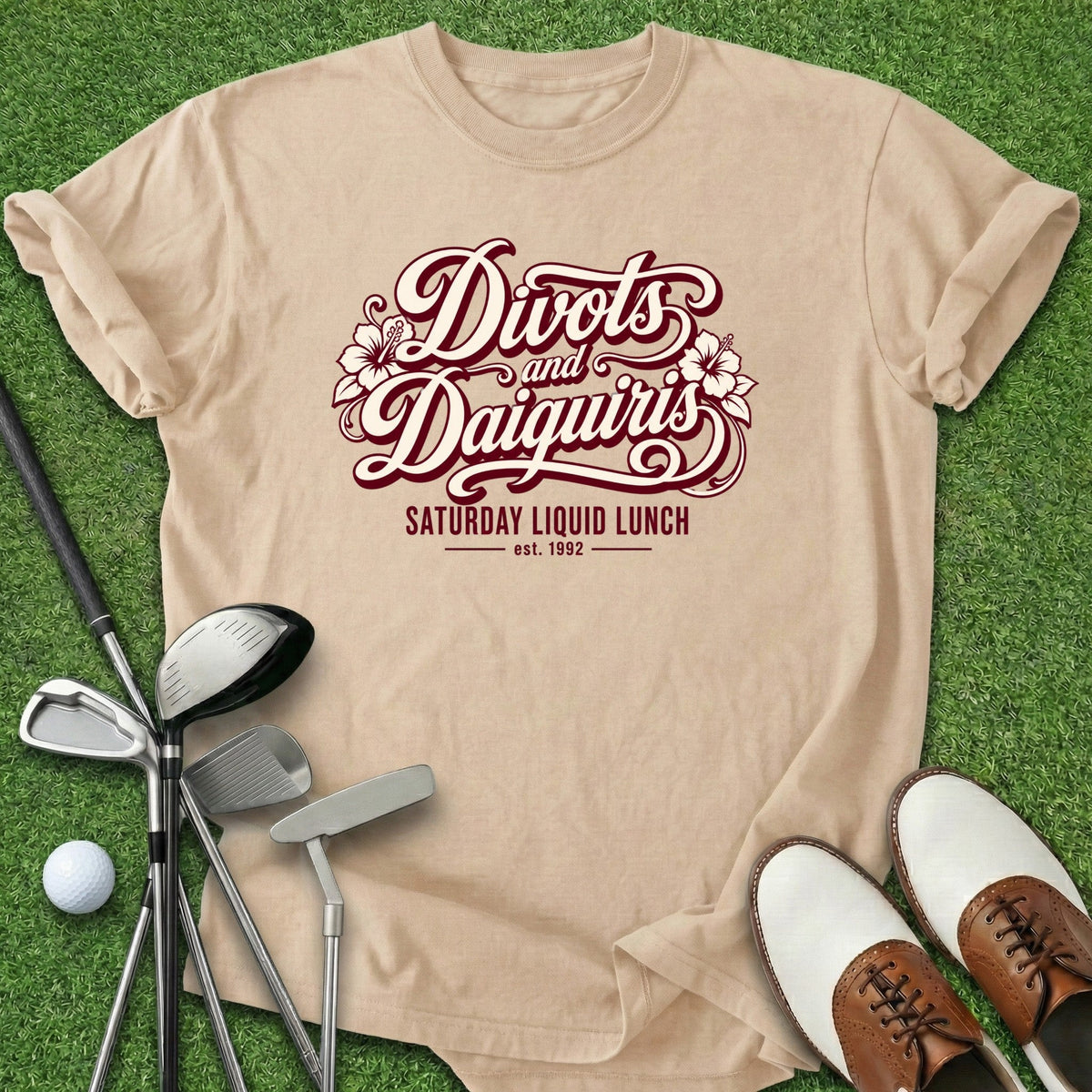 Divots & Daiquiri's T-Shirt Gift For Golfer
