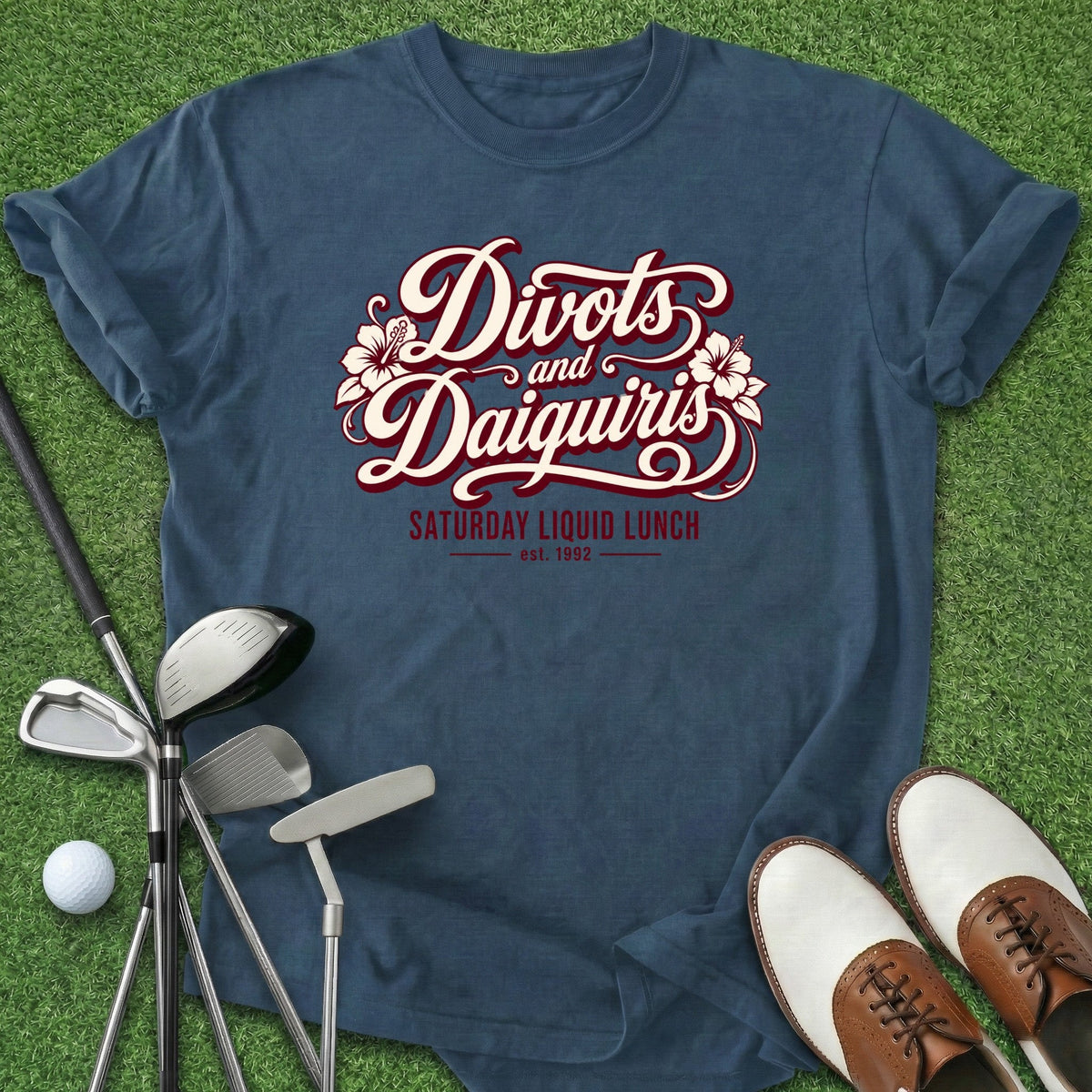 Divots & Daiquiri's T-Shirt Gift For Golfer