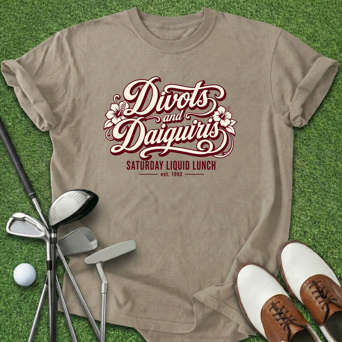 Divots & Daiquiri's T-Shirt Gift For Golfer