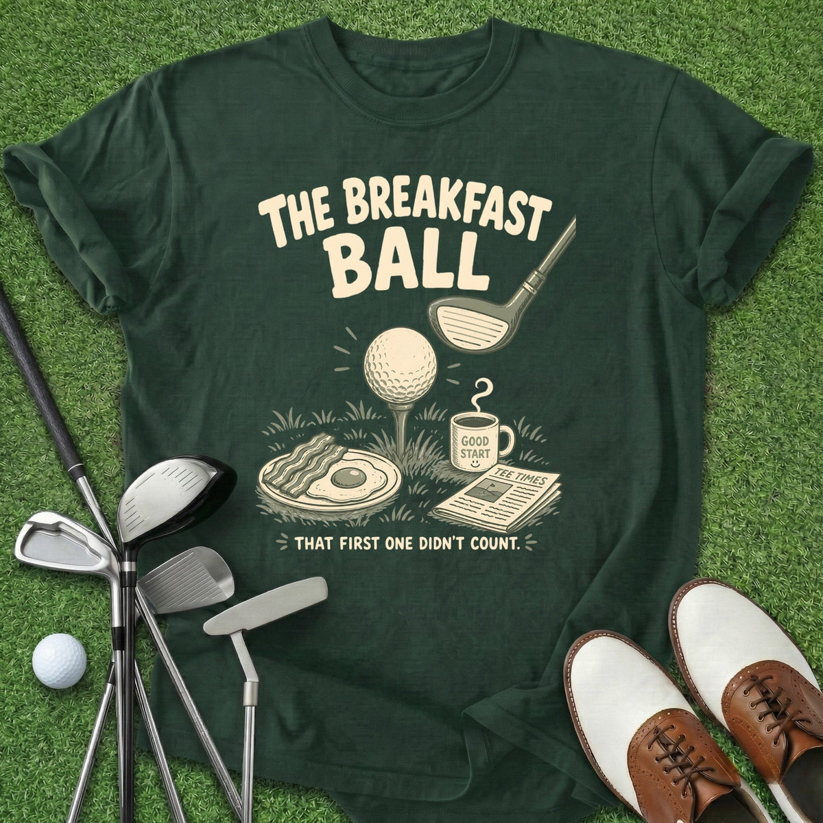Breakfast Ball T-Shirt Gift For Golfer