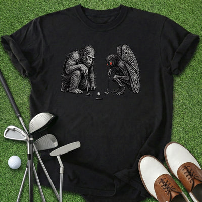 Bigfoot Mothman T-Shirt Gift For Golfer