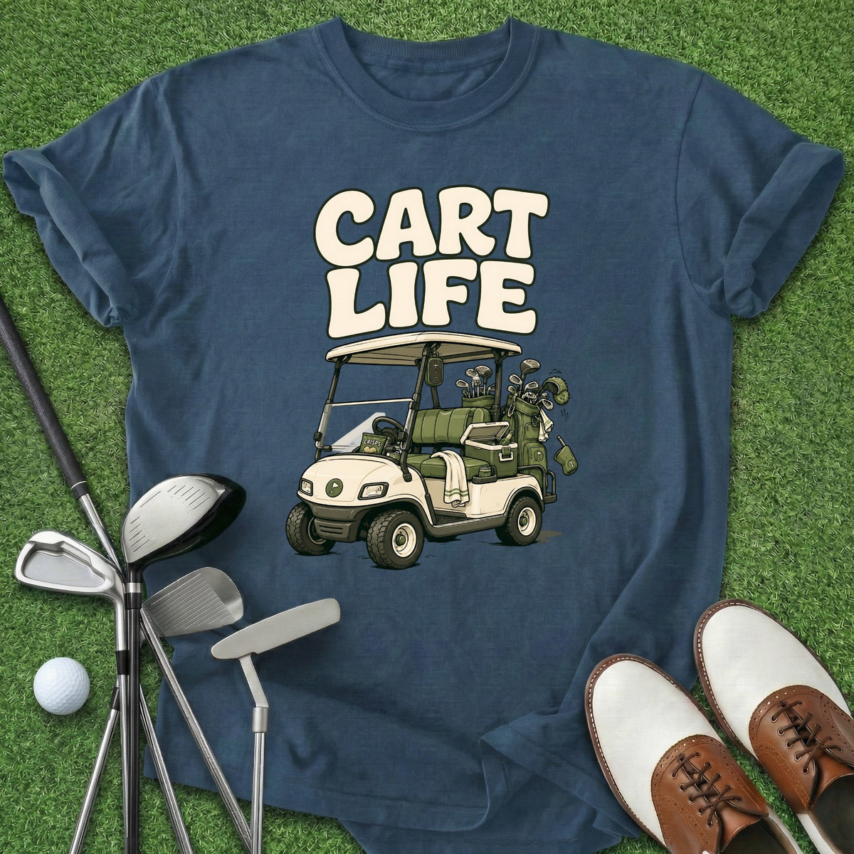 Cart Life T-Shirt Gift For Golfer