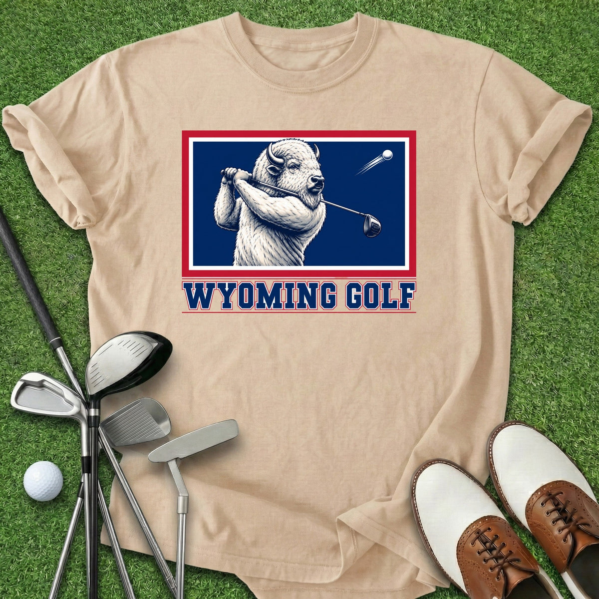 Wyoming Golf T-Shirt Gift For Golfer