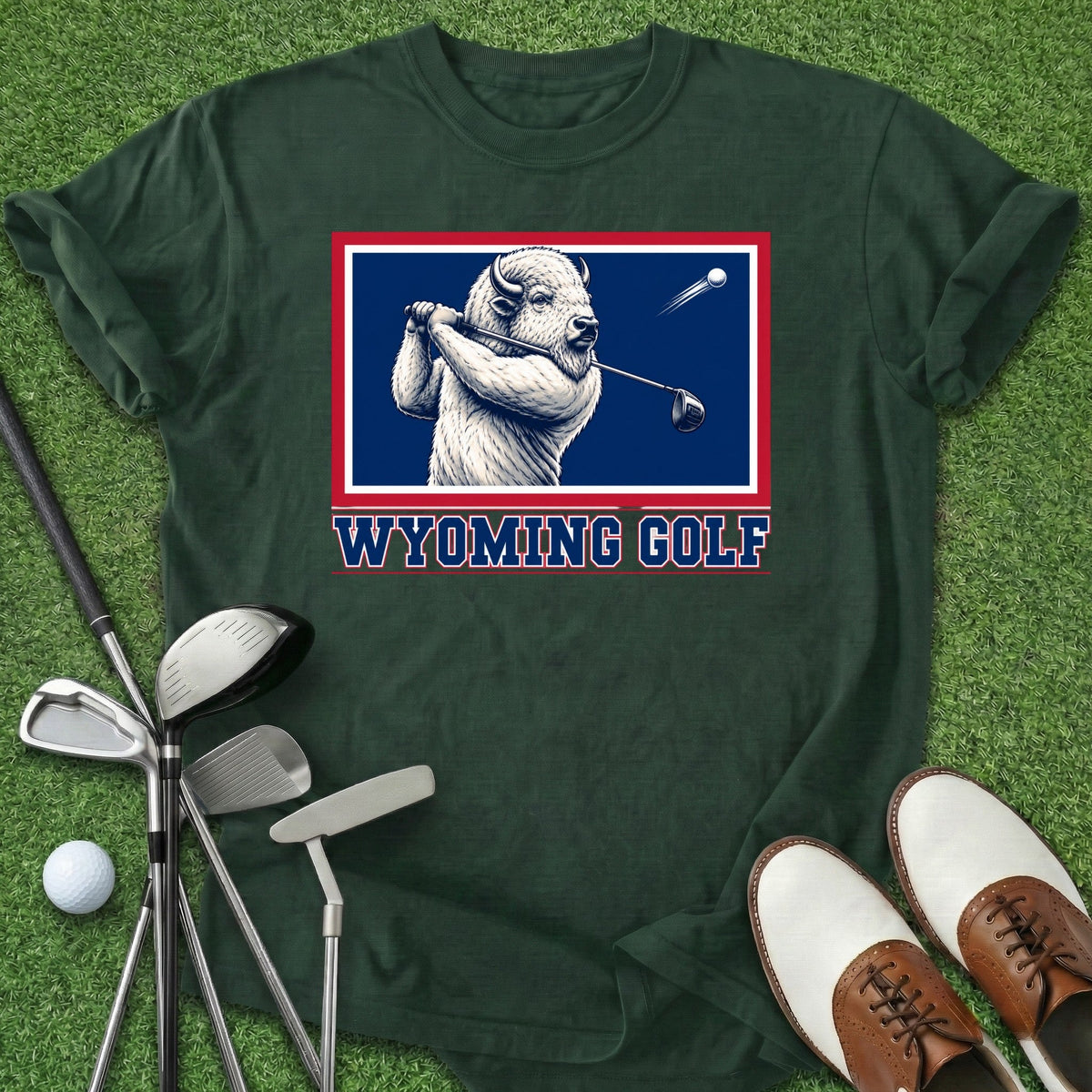 Wyoming Golf T-Shirt Gift For Golfer