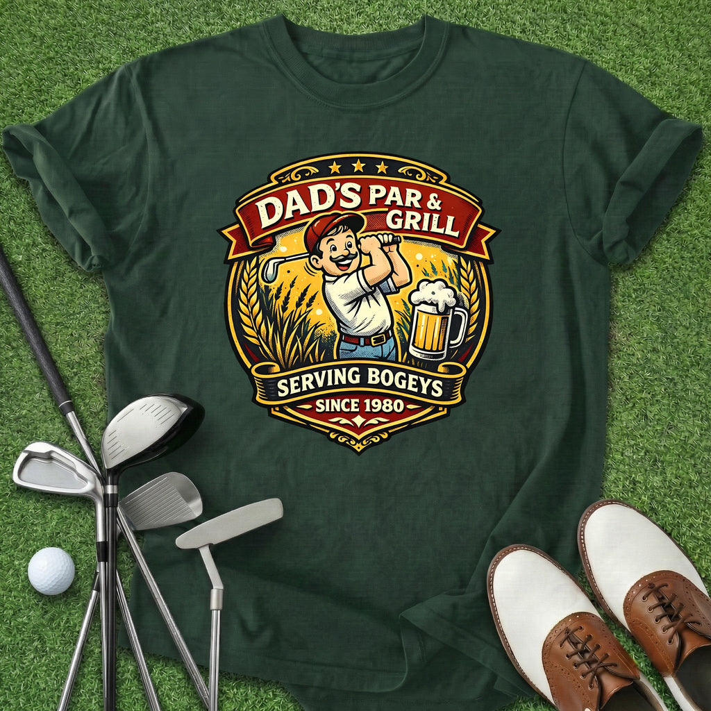 Dad's Par & Grill T-Shirt Gift For Golfer