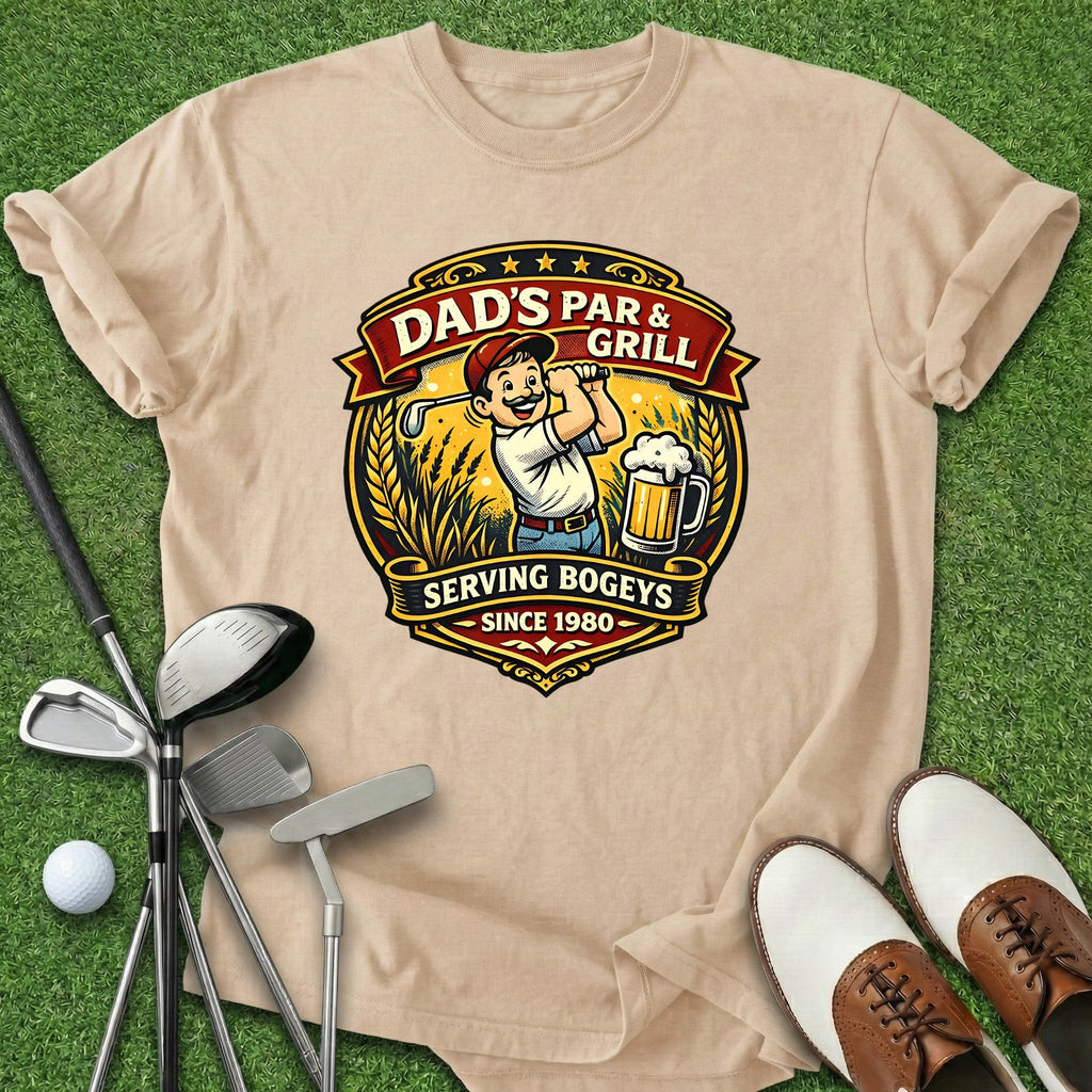 Dad's Par & Grill T-Shirt Gift For Golfer
