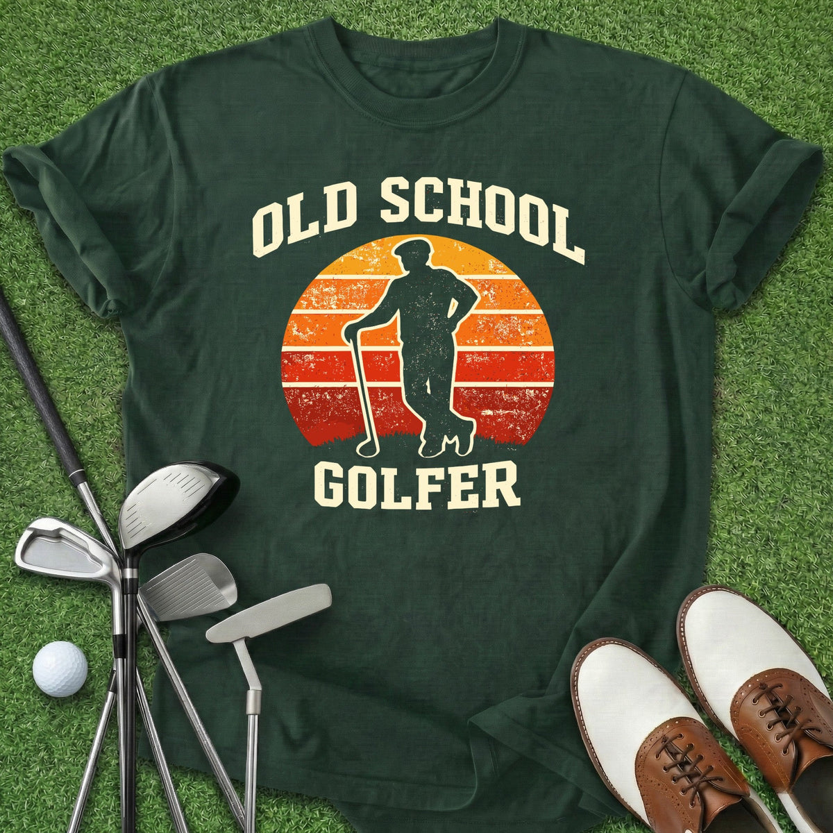 Old School Golfer T-Shirt Gift For Golfer