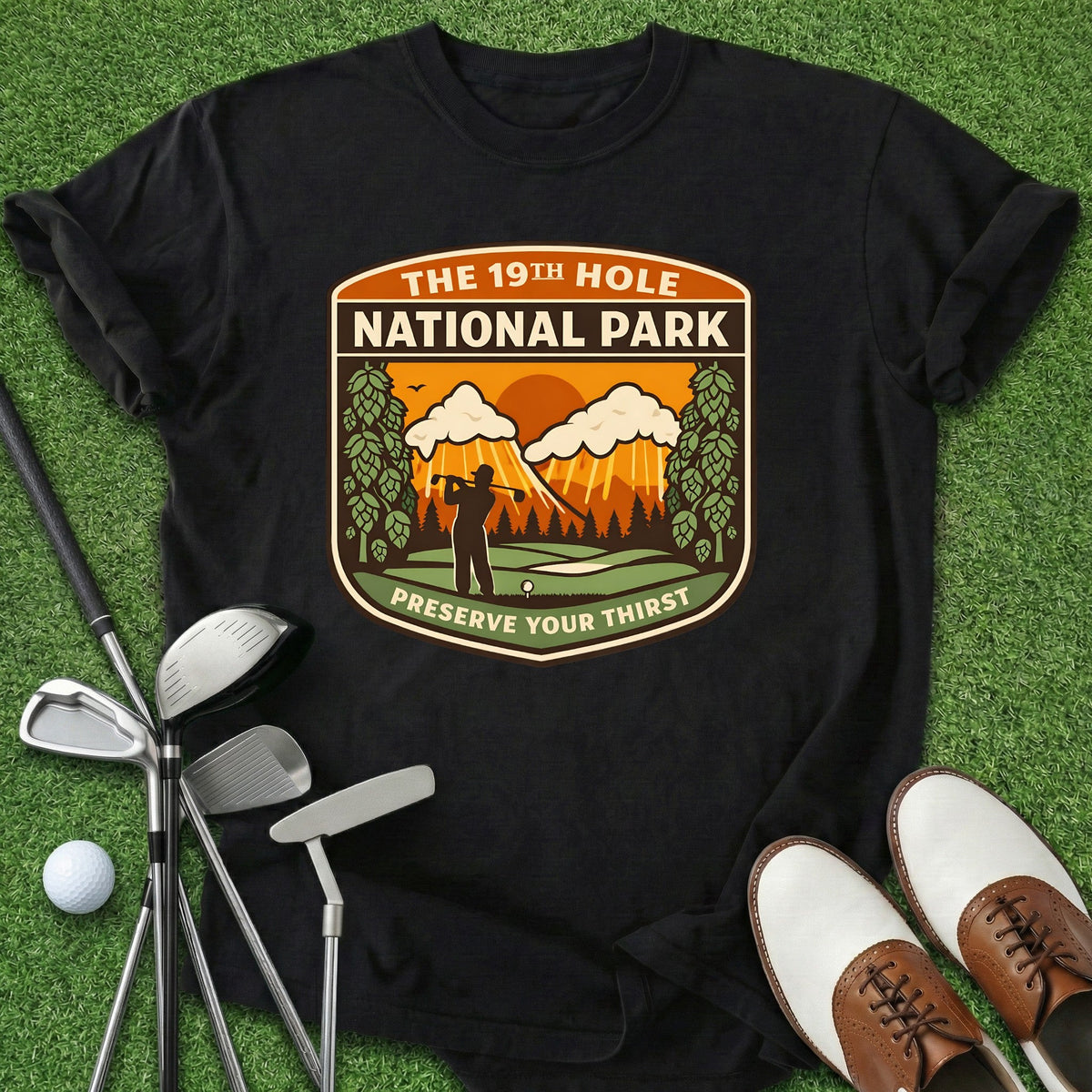19th Hole National Park T-Shirt Gift For Golfer