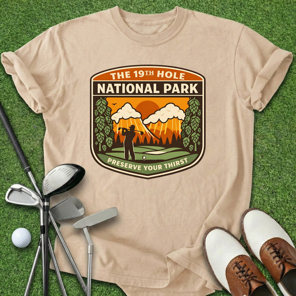 19th Hole National Park T-Shirt Gift For Golfer