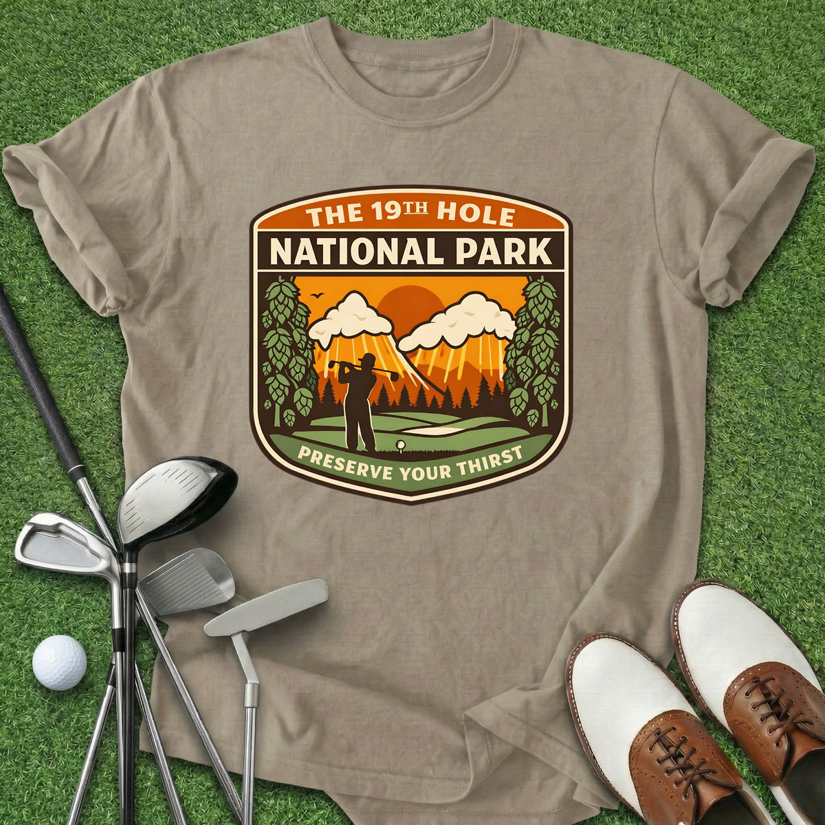 19th Hole National Park T-Shirt Gift For Golfer