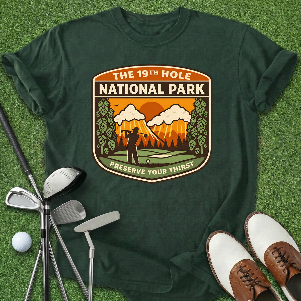 19th Hole National Park T-Shirt Gift For Golfer