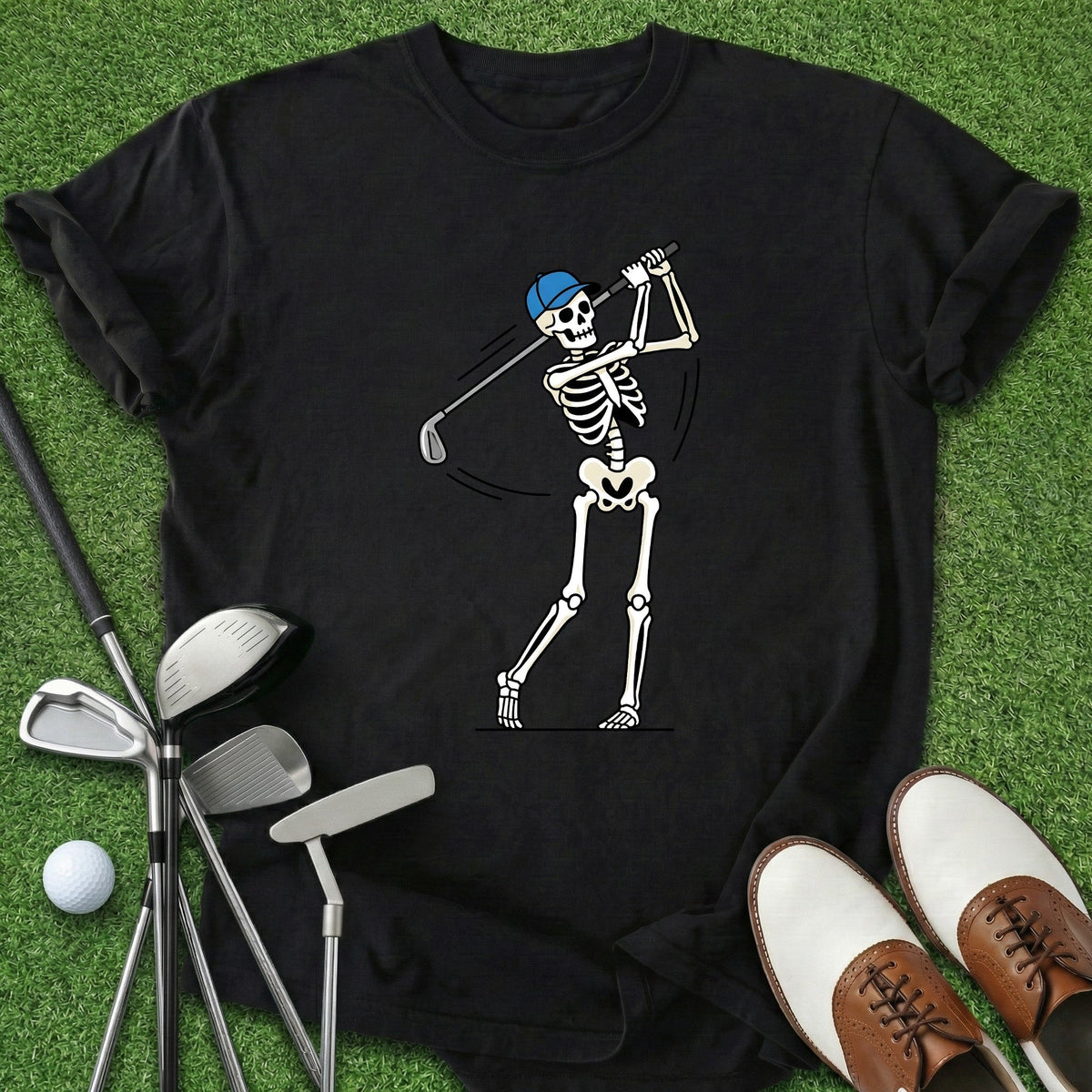 Skeleton Golf T-Shirt Gift For Golfer