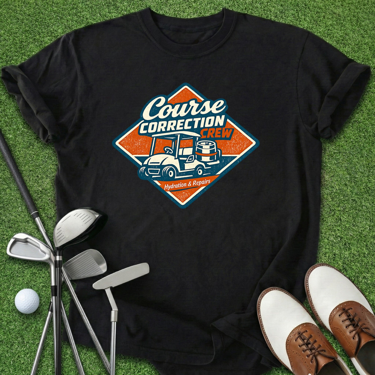 Course Correction Crew T-Shirt Gift For Golfer